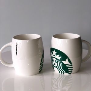 2 Barrel Style Mug Mermaid Green Siren Logo 14floz